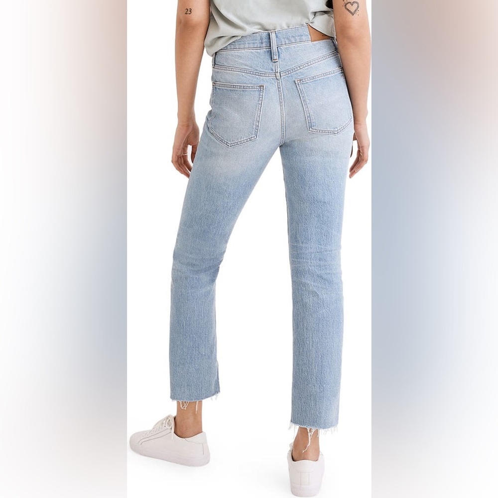 Madewell The Perfect Vintage High Rise Distressed Raw Cropped Jeans Blue SZ 23P - Picture 2 of 14